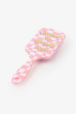 Ardene Choose To Spread Love Paddle Hairbrush in Lt. Pink