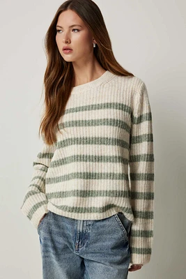 Ardene Classic crew Neck Sweater in Sage | Size | Polyester