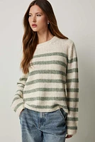 Ardene Classic crew Neck Sweater in Sage | Size | Polyester