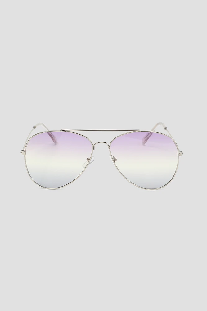 Ardene Oversized Aviator Sunglasses in Silver