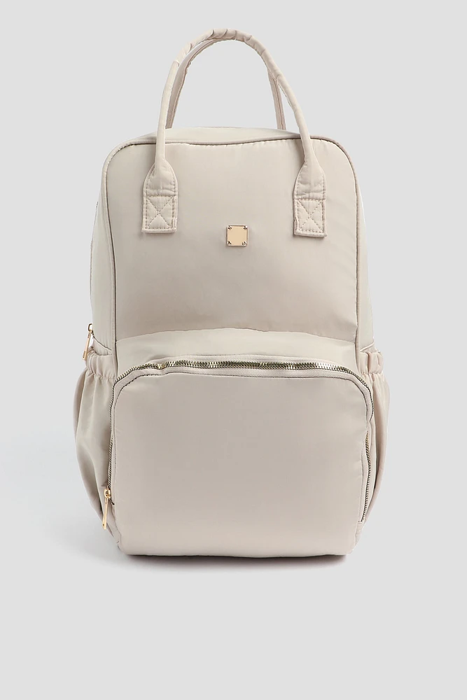 Ardene Nylon Backpack in Beige | Polyester/Nylon