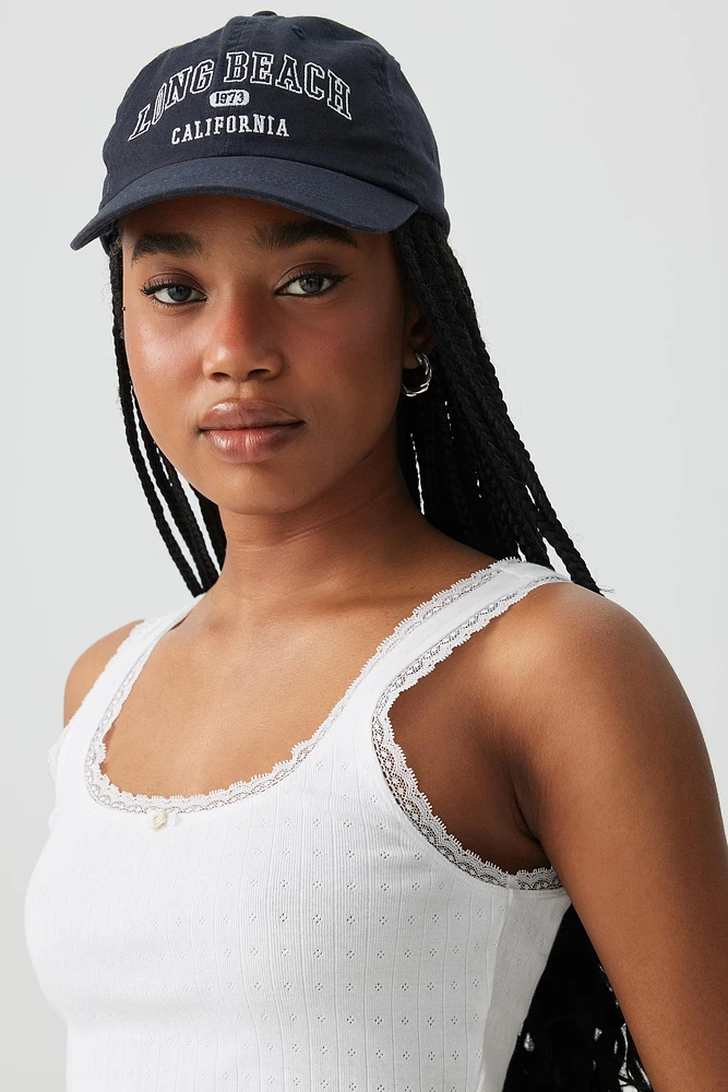 Ardene Long Beach Canvas Cap in Dark Blue | 100% Cotton