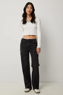 Ardene Mid Rise Straight Leg Jeans in | Size | Spandex/Cotton