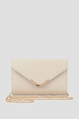 Ardene Enveloppe Clutch in Beige | Faux Leather/Polyester