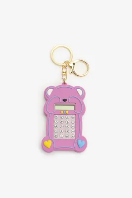Ardene Keychain with Bear Calculator in Purple