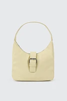 Ardene Shoulder Bag with Buckle in Light Yellow | 100% Recycled Polyester | Eco-Conscious