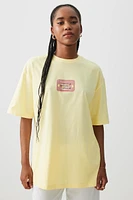 Ardene Oversized Graphic T-Shirt in Light | Size | 100% Cotton