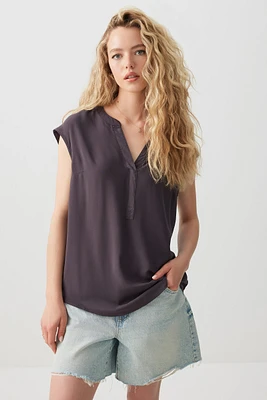 Ardene Basic Dolman Cap Sleeve Tunic in Dark Grey | Size | Viscose | Eco-Conscious | 100% Recycled