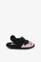 Ardene Kids Animal Sling Back Slippers in Black | Size