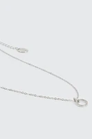 Ardene 14K White Gold Plated Necklace with Circle Pendant