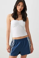 Ardene Track Shorts with Side Lace Trim in Dark Blue | Size | Polyester/Spandex