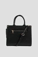 Ardene Tote Bag in Black | Faux Leather/Polyester