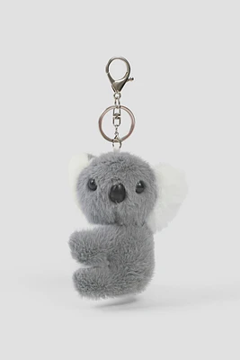 Ardene Kids Plush Koala Keychain in Grey