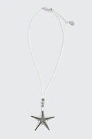 Ardene Cord Necklace with Starfish Pendant in Silver