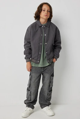 Ardene Cargo Jeans in Dark Grey | Size | 100% Cotton