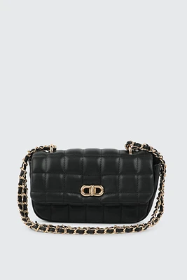 Ardene Chain Strap Quilted Bag in | 100% Recycled Polyester/Faux Leather | Eco-Conscious