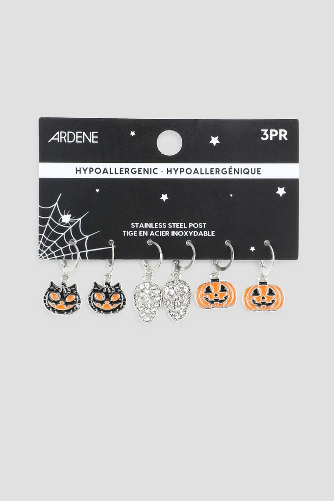 Ardene 3-Pack Halloween Drop Earrings in Silver | Stainless Steel