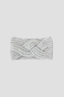 Ardene Braided Knit Headband in Light Grey | Polyester/Elastane