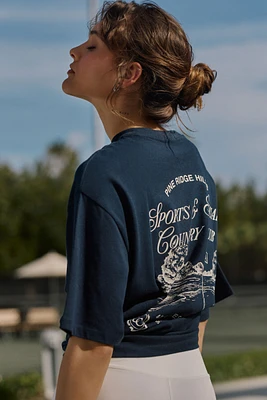 Ardene Oversized Graphic T-Shirt in Dark Blue | Size | 100% Cotton