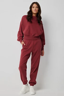 Ardene Slouchy Sweatpants with Wide Waistband in | Size | Polyester/Cotton | Fleece-Lined