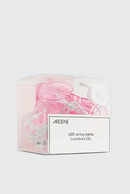 Ardene Heart Clip Light String in Light Pink