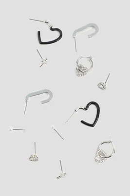 Ardene 6-Pack Stud & Hoop Earrings in Silver | Stainless Steel