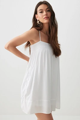 Ardene Babydoll Mini Dress in White | Size | 100% Viscose