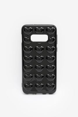 Ardene Puffy Heart Samsung S10 Case in Black