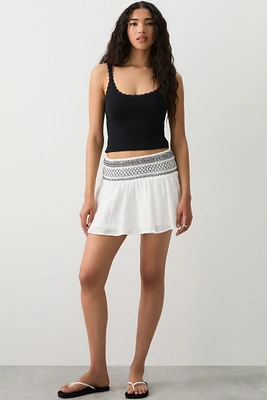 Ardene Two Way Mini Skirt in White | Size | Cotton