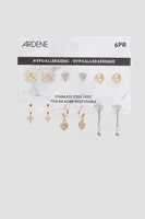 Ardene 6-Pack Assorted Earrings | Stainless Steel