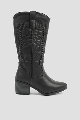 Ardene Cowboy Inspired Boots in | Size | Faux Leather | Eco-Conscious