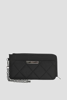 Ardene Quilted Faux Leather Cardholder in | 100% Recycled Polyester/Faux Leather | Eco-Conscious