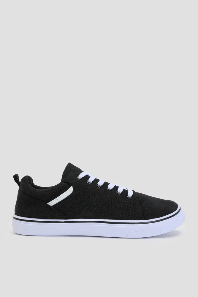 Ardene Black Skateboard Style Sneakers | Size | Eco-Conscious