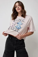 Ardene Stitch & Angel Boxy T-Shirt in Light Pink | Size