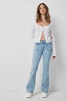 Ardene Low Rise Flare Jeans in Light Blue | Size | Polyester/Spandex/Cotton