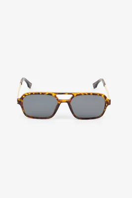 Ardene Man Tortoiseshell Aviator Sunglasses in Brown