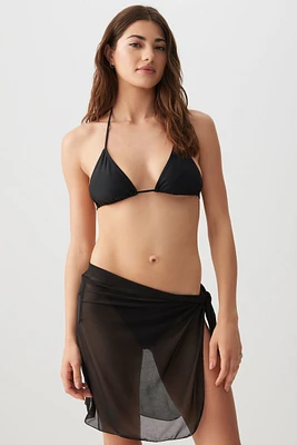 Ardene Sheer Pareo in Black | Polyester
