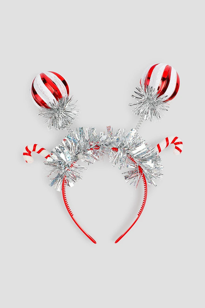 Ardene Candy Cane Headband in Red