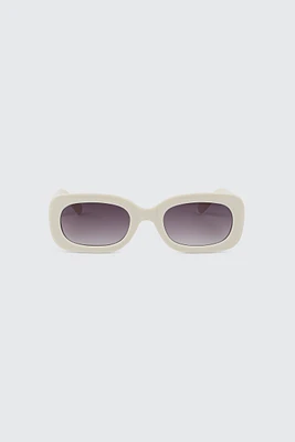 Ardene Rounded Rectangle Sunglasses in Beige