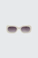 Ardene Rounded Rectangle Sunglasses in Beige