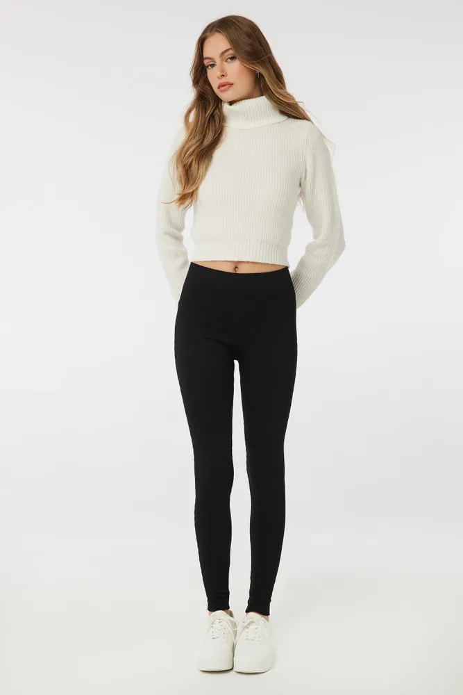 Ardene Soft inside Cable Leggings in, Size, Polyester/Spandex