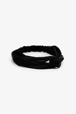 Ardene Textured Headwrap in Black | Polyester