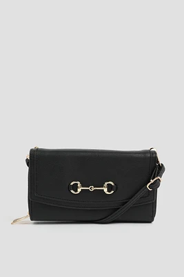 Ardene Crossbody Wallet with Horsebit in | 100% Recycled Polyester/Faux Leather | Eco-Conscious