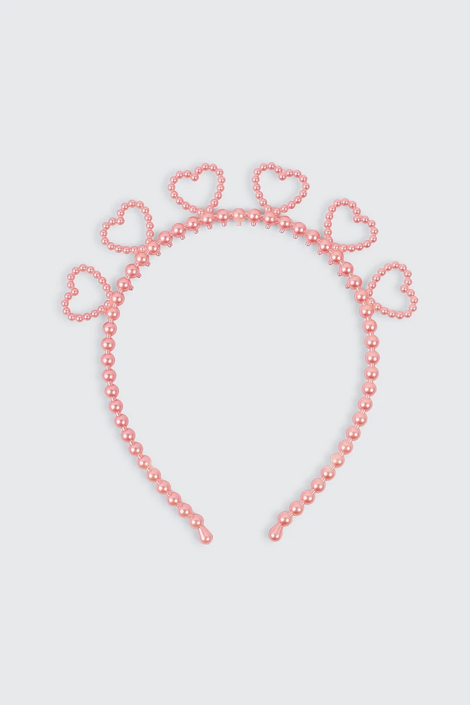 Ardene Kids Pink Heart Headband in Light Pink