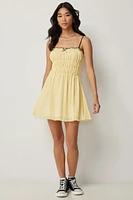 Ardene Chiffon Mini Dress in Light Yellow | Size | Polyester