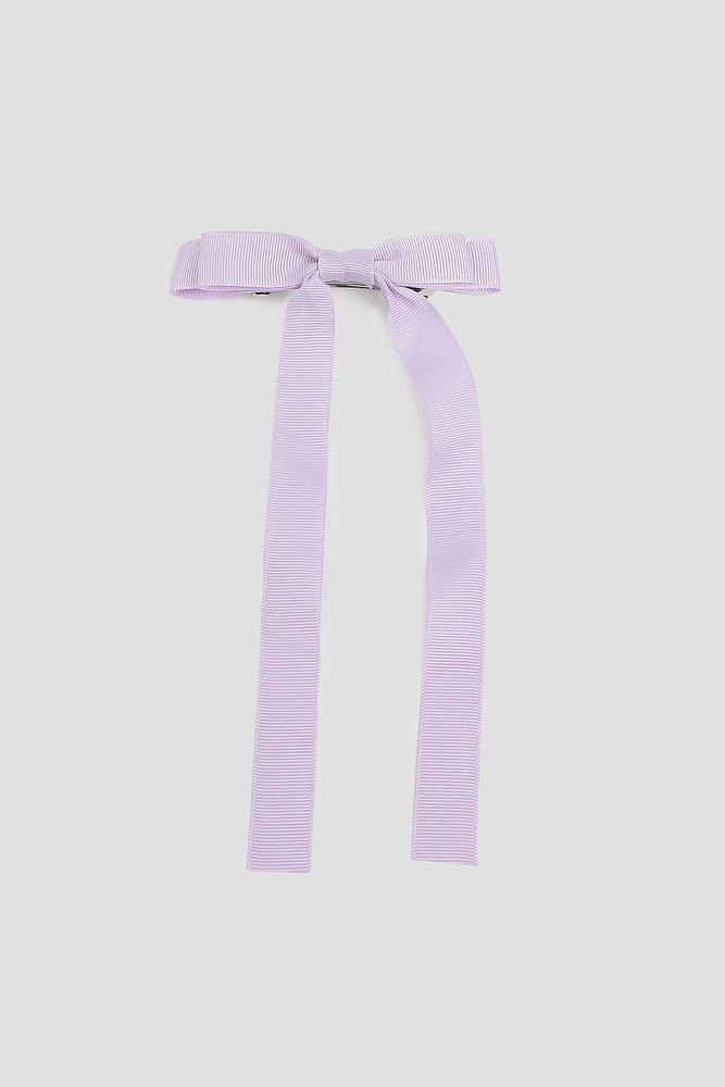 Ardene Ribbon Bow Clip in Lilac