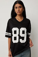 Ardene New York Oversized Mesh Football Jersey Shirt in Black | Size | Polyester