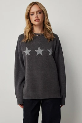 Ardene Long Oversized Sweater in Dark Grey | Size | Polyester/Nylon/Viscose