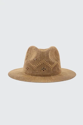 Ardene Woven Fedora in Brown | Polyester