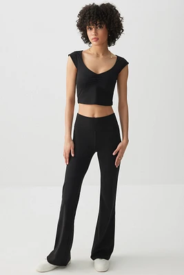 Ardene Butter Flare Leggings in Black | Size | Nylon/Elastane